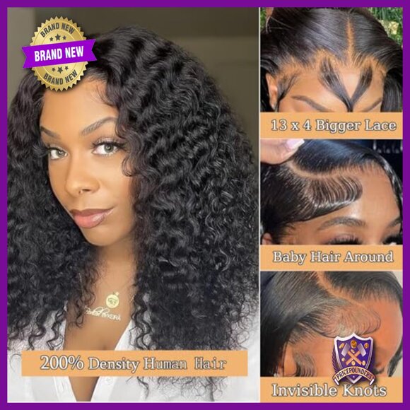 13x4 Lace Front Bob Wig Human Hair Deep Wave 200% Density Pre Plucked main image 5